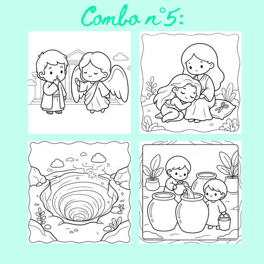 Combo n°27 - 10 pages de coloriage chrétien PDF