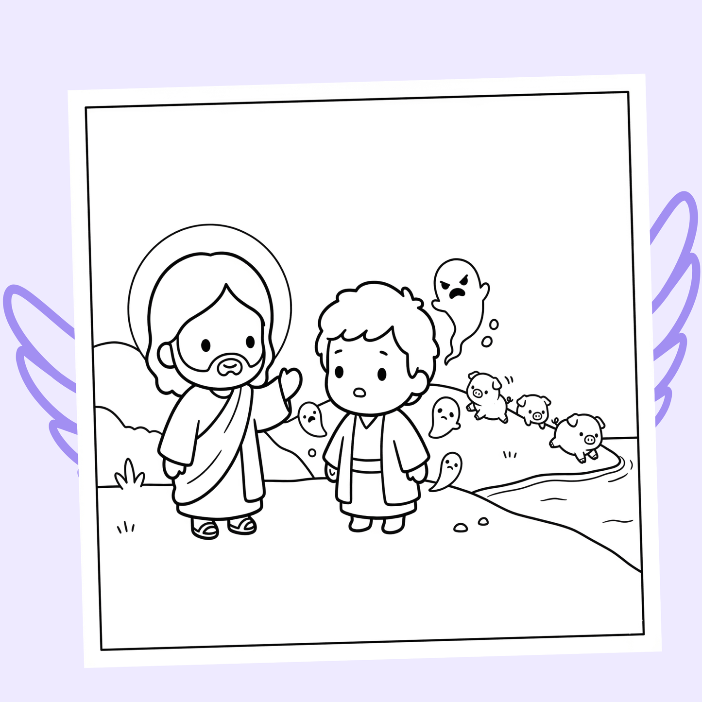 Mon Coin Cosy avec Jésus : 40 pages de coloriage de la bible PDF