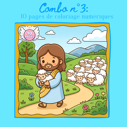 Combo n°25 - 10 pages de coloriage chrétien PDF
