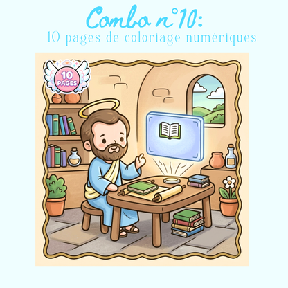 Combo n°32- 10 pages de coloriage chrétien PDF