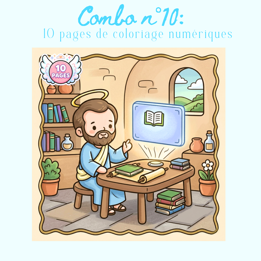 Combo n°32- 10 pages de coloriage chrétien PDF
