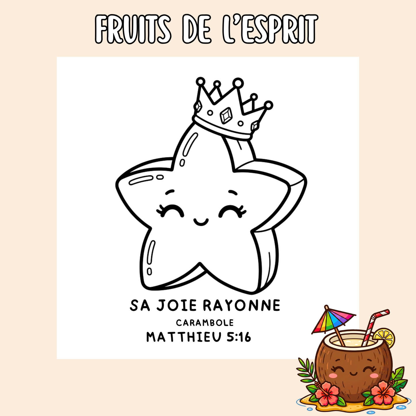 Fruits de l’Esprit : 50 pages de coloriage chrétien PDF