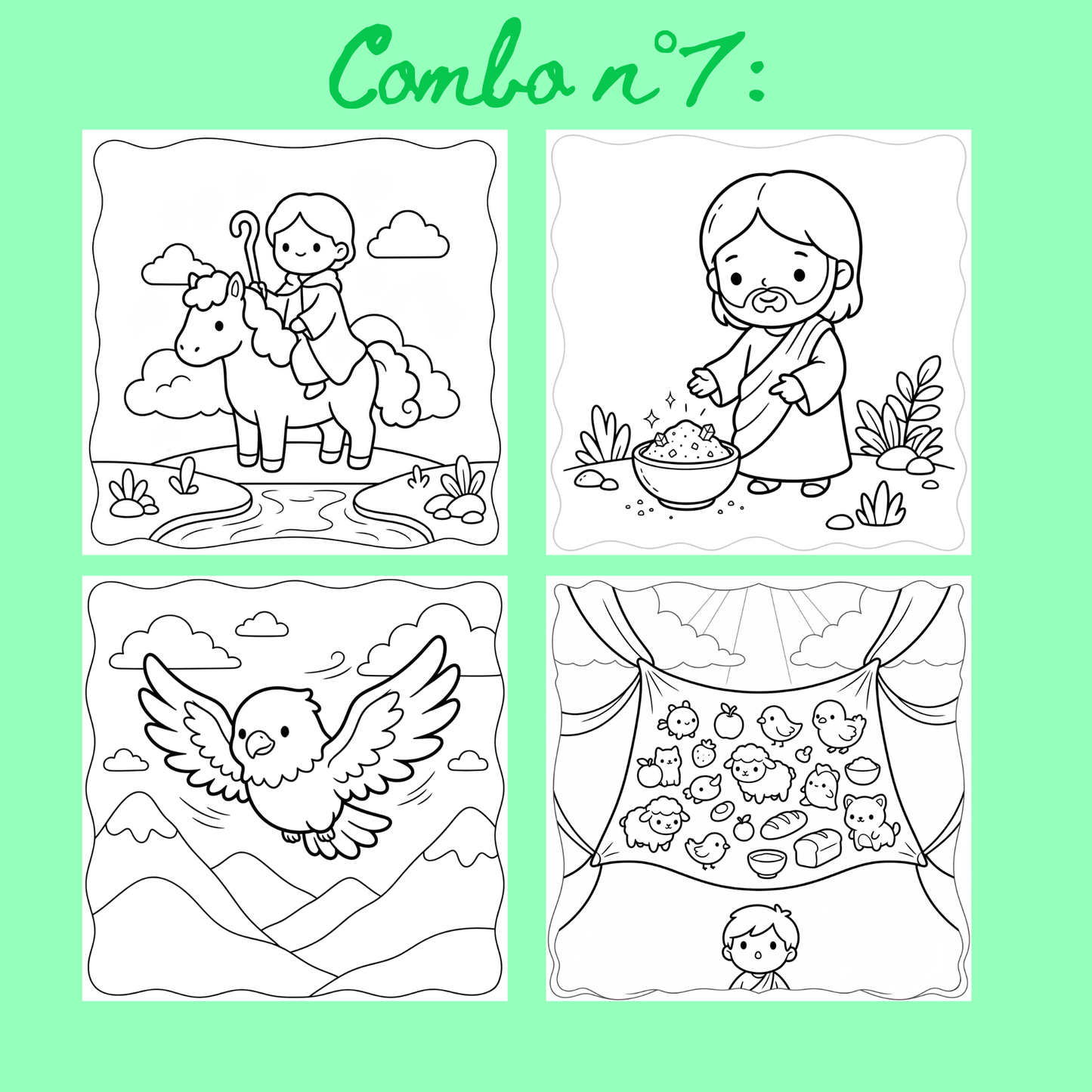 Combo n°29 - 10 pages de coloriage chrétien PDF