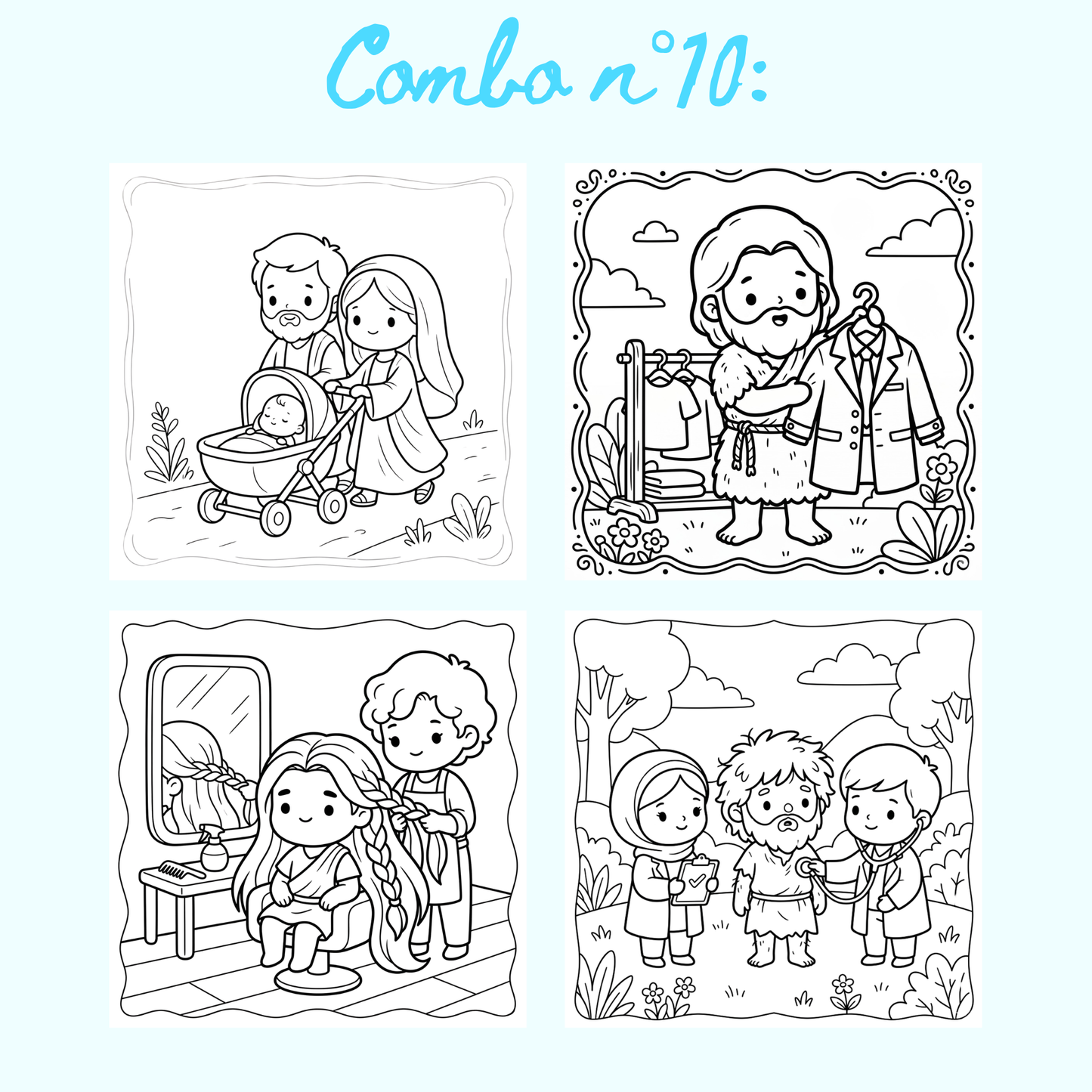 Combo n°32- 10 pages de coloriage chrétien PDF
