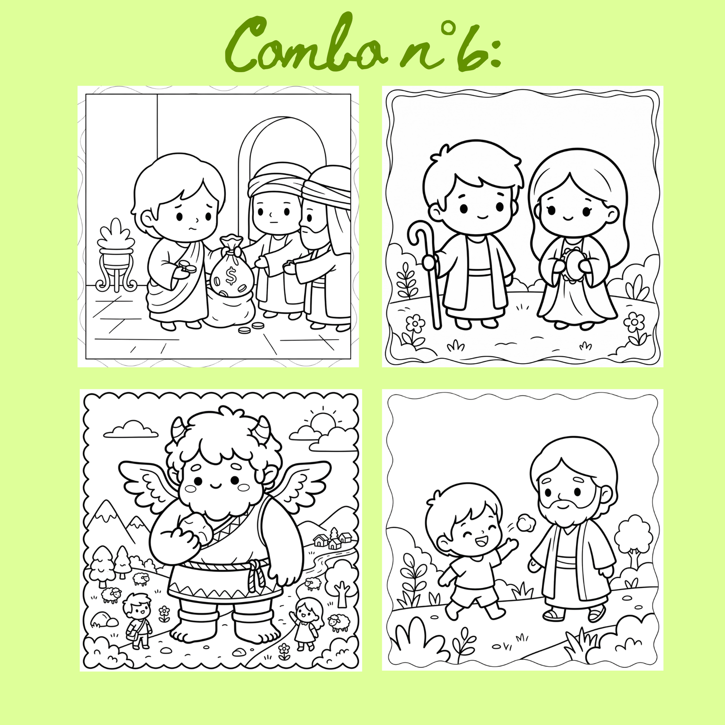 Combo n°28 - 10 pages de coloriage chrétien PDF