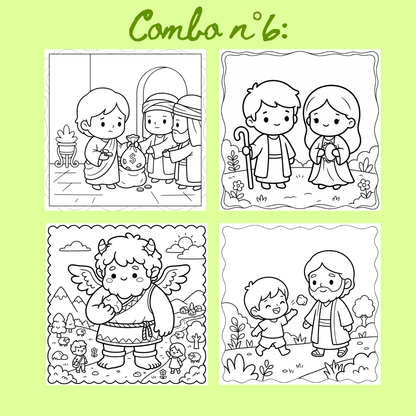 Combo n°28 - 10 pages de coloriage chrétien PDF