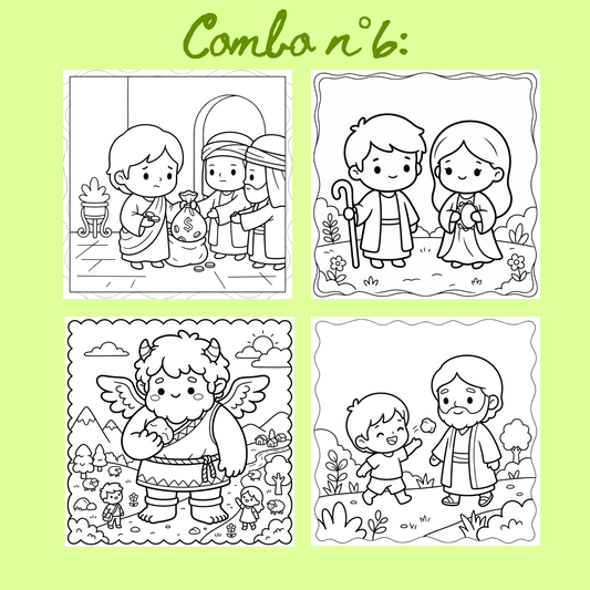 Combo n°28 - 10 pages de coloriage chrétien PDF