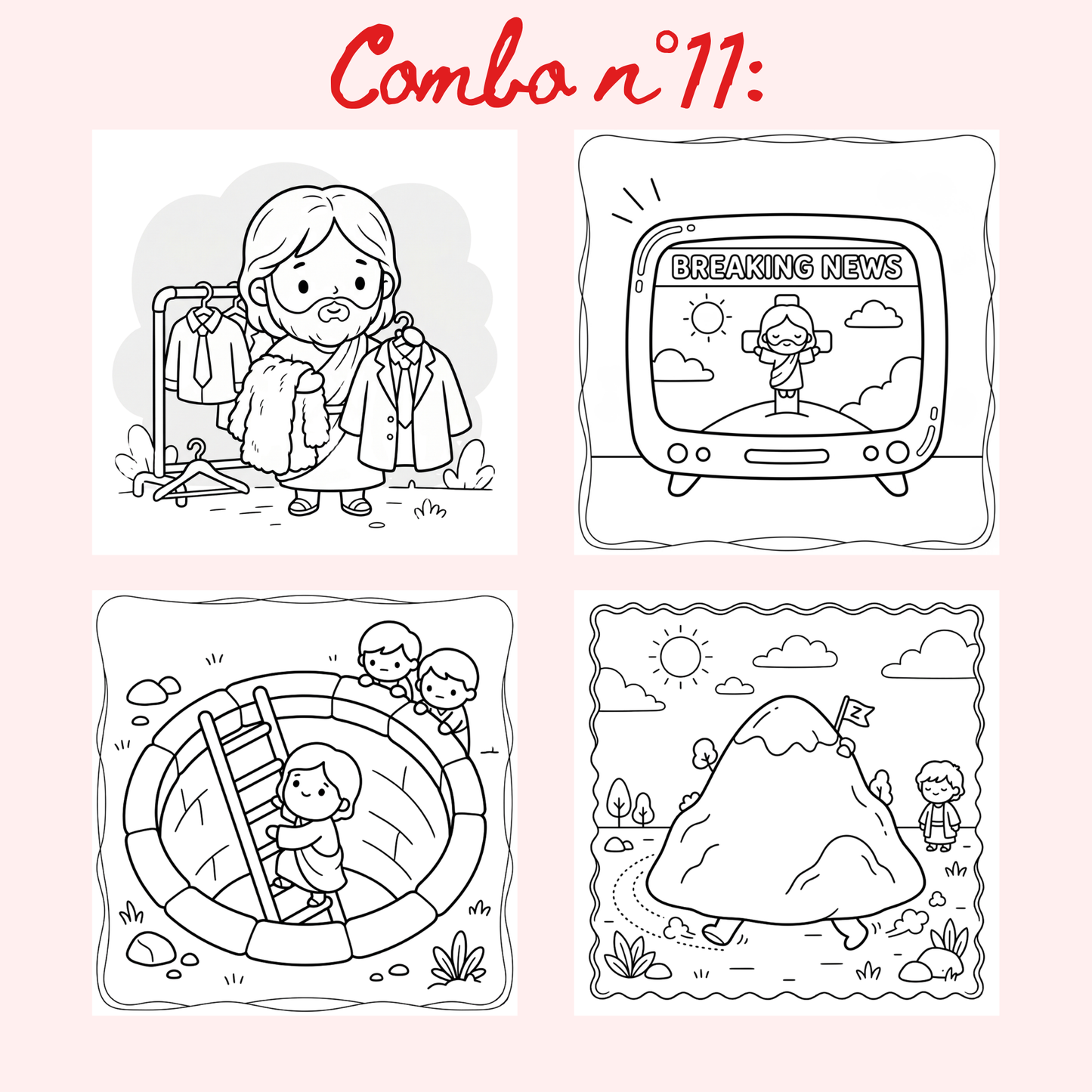 Combo n°33- 10 pages de coloriage chrétien PDF