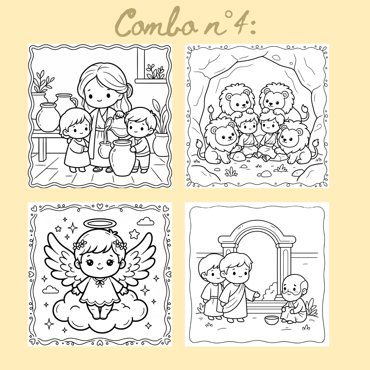 Combo n°26 - 10 pages de coloriage chrétien PDF