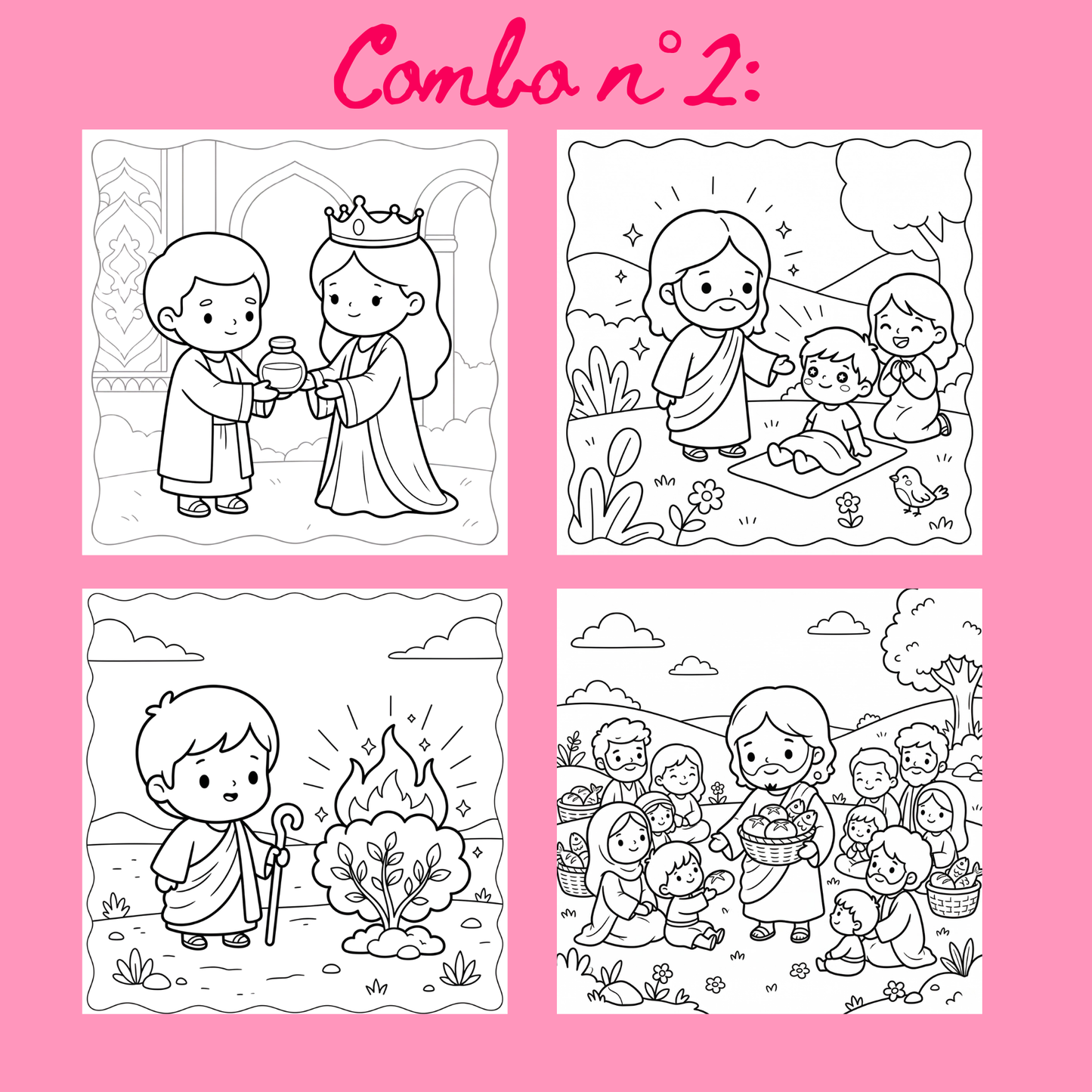 Combo n°24 - 10 pages de coloriage chrétien PDF