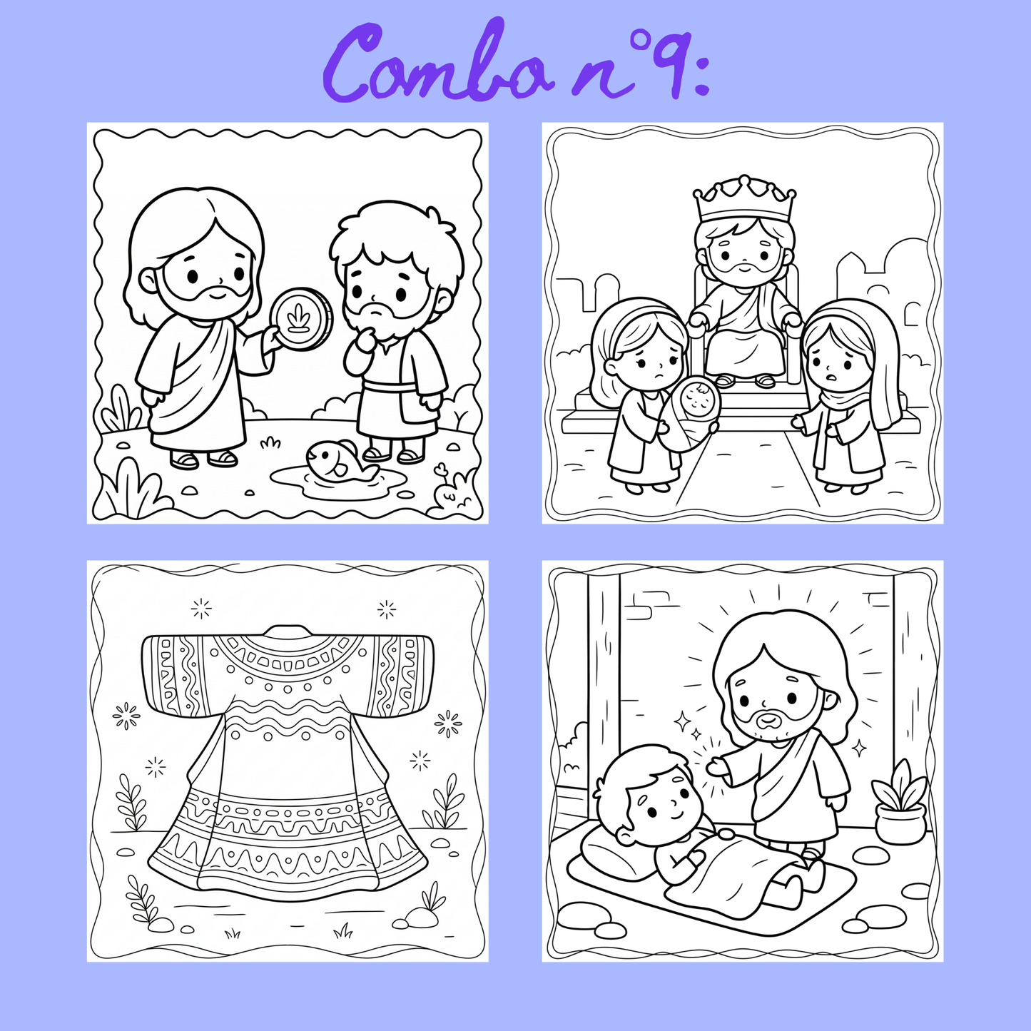 Combo n°31- 10 pages de coloriage chrétien PDF