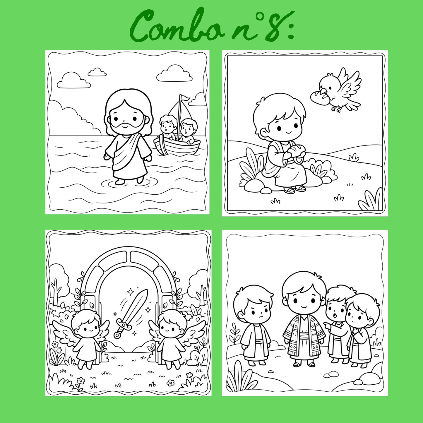 Combo n°30- 10 pages de coloriage chrétien PDF