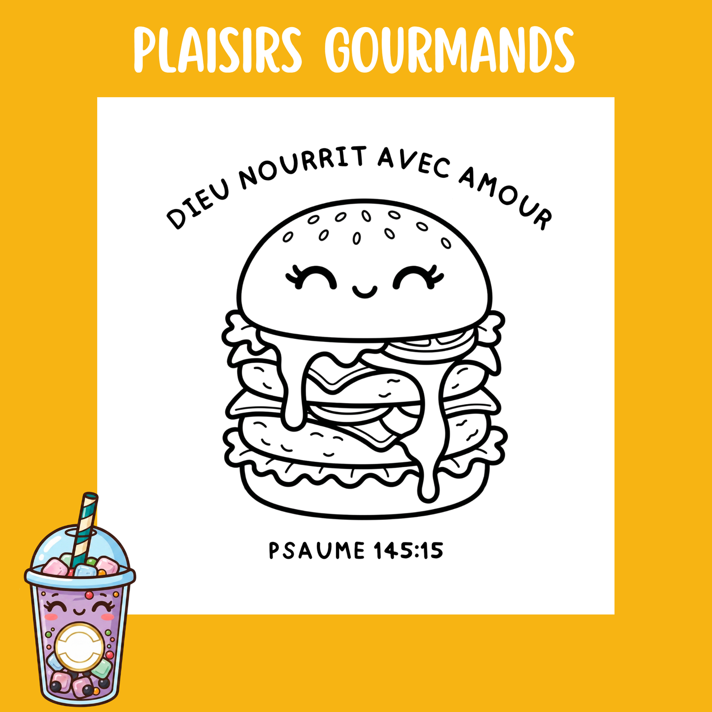 Plaisirs Gourmands : 50 pages de coloriage chrétien PDF