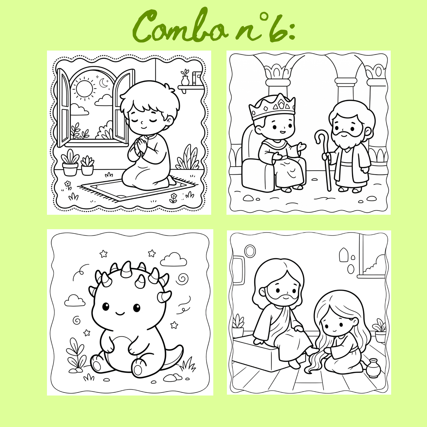 Combo n°28 - 10 pages de coloriage chrétien PDF