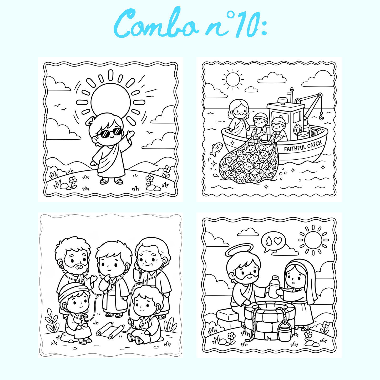 Combo n°32- 10 pages de coloriage chrétien PDF