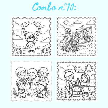 Combo n°32- 10 pages de coloriage chrétien PDF