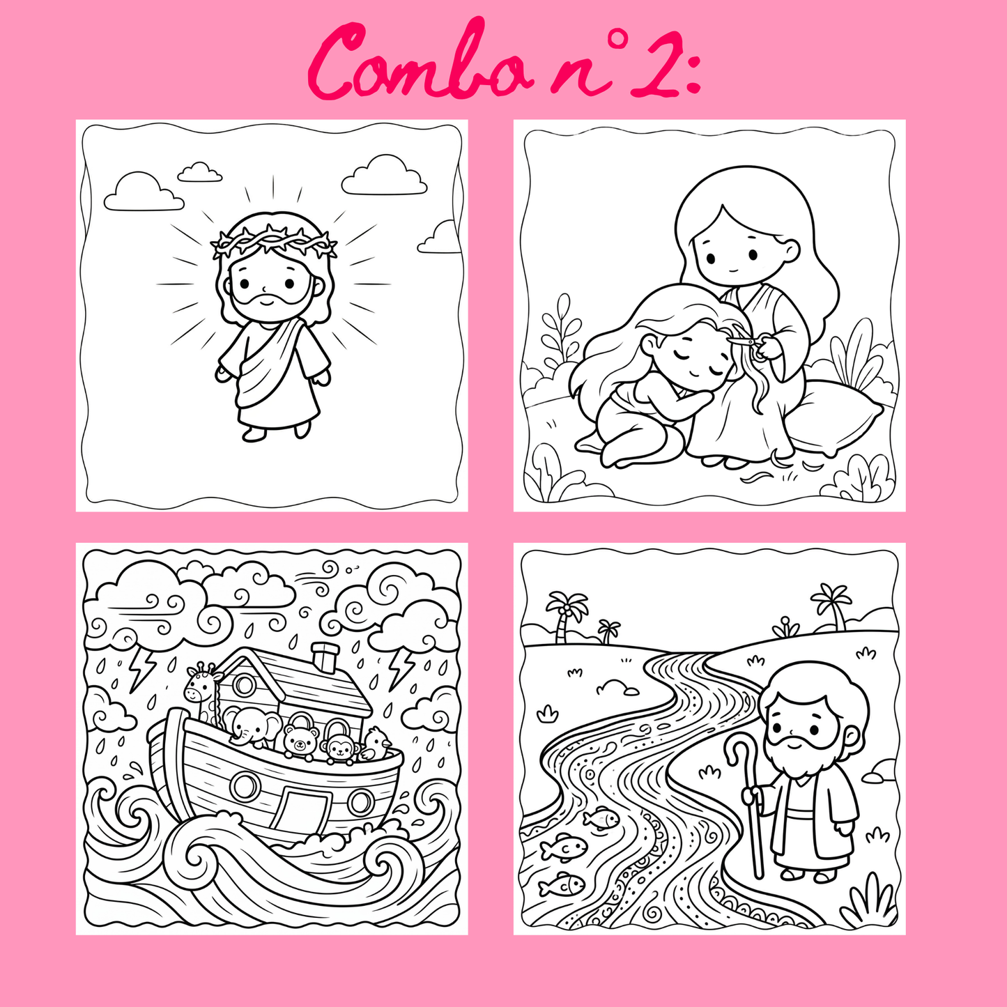 Combo n°24 - 10 pages de coloriage chrétien PDF