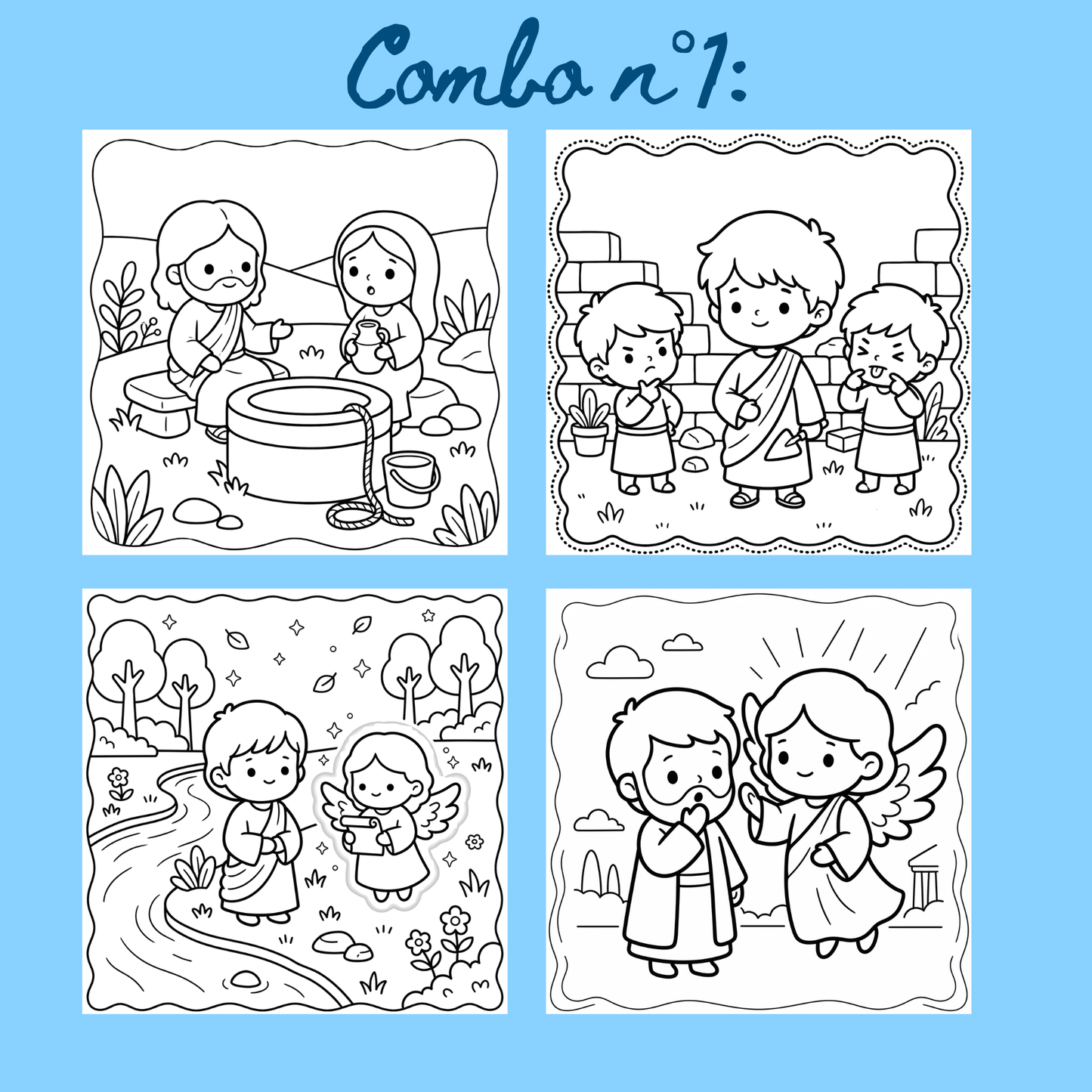 Combo n°23 - 10 pages de coloriage chrétien PDF