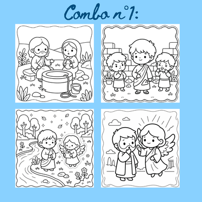 Combo n°23 - 10 pages de coloriage chrétien PDF