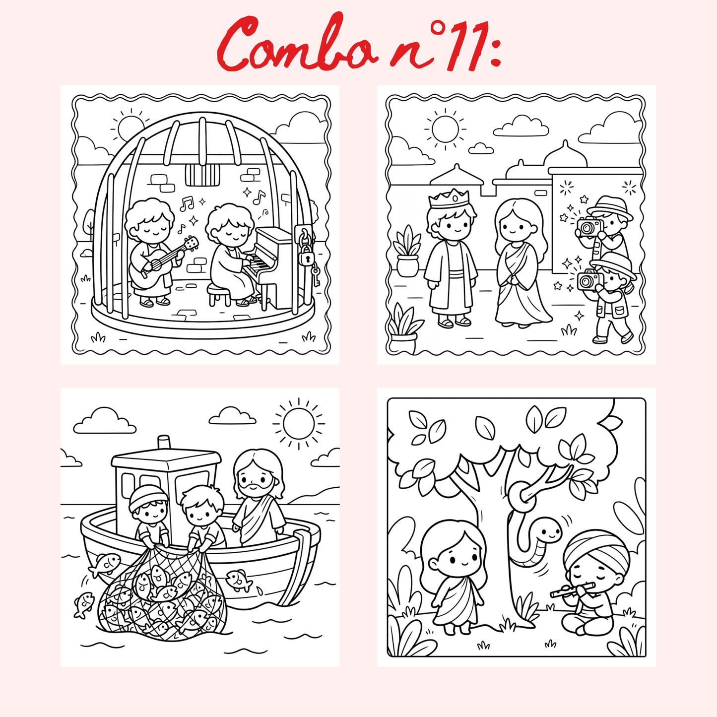 Combo n°33- 10 pages de coloriage chrétien PDF