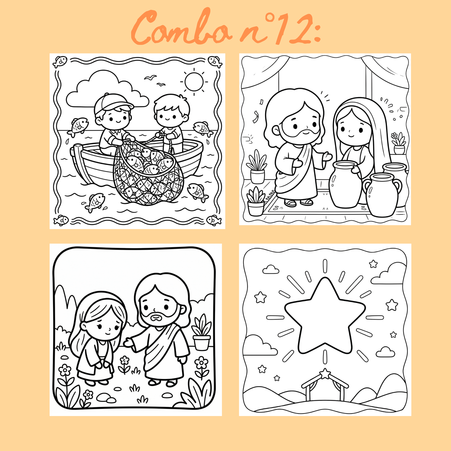 Combo n°34- 10 pages de coloriage chrétien PDF