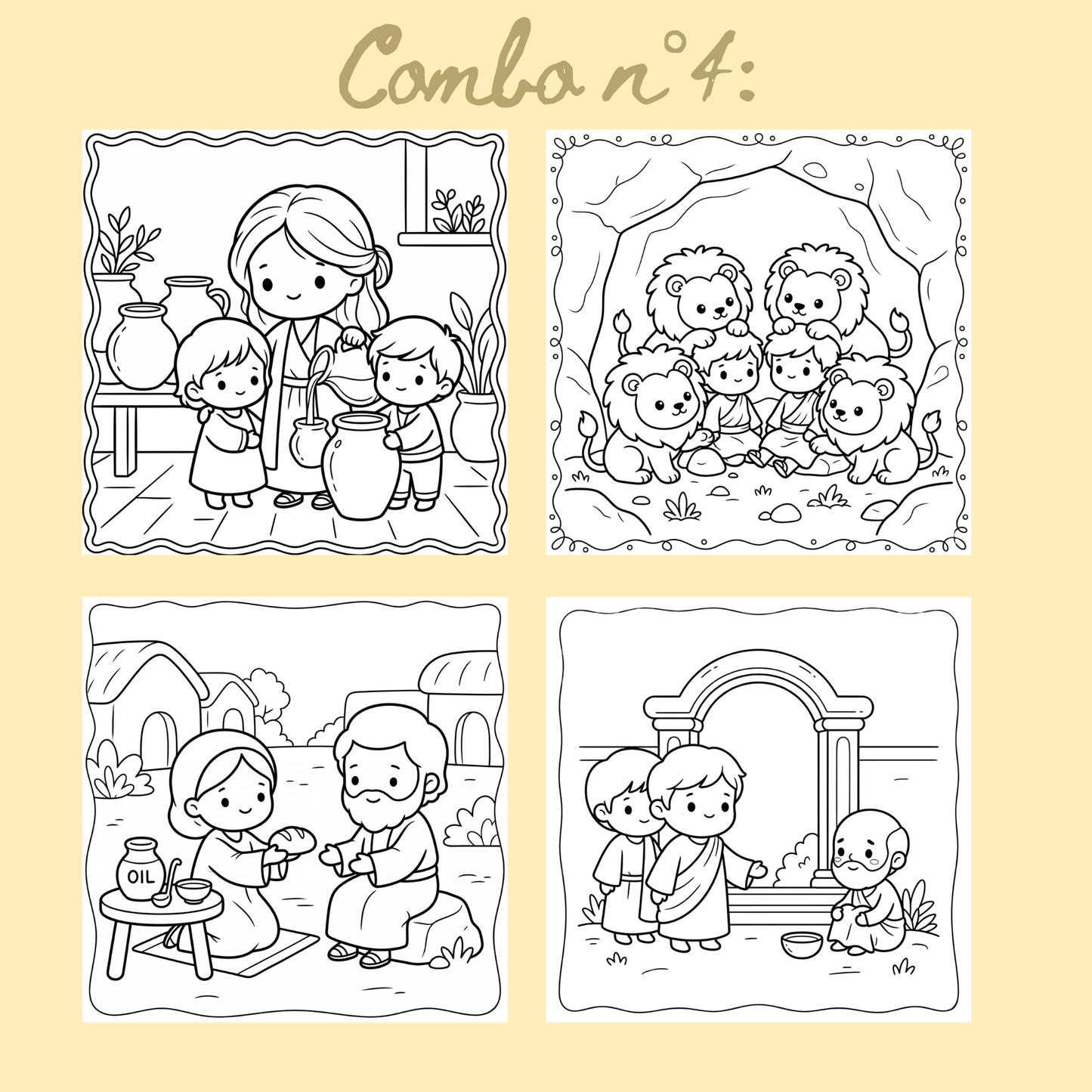 Combo n°26 - 10 pages de coloriage chrétien PDF