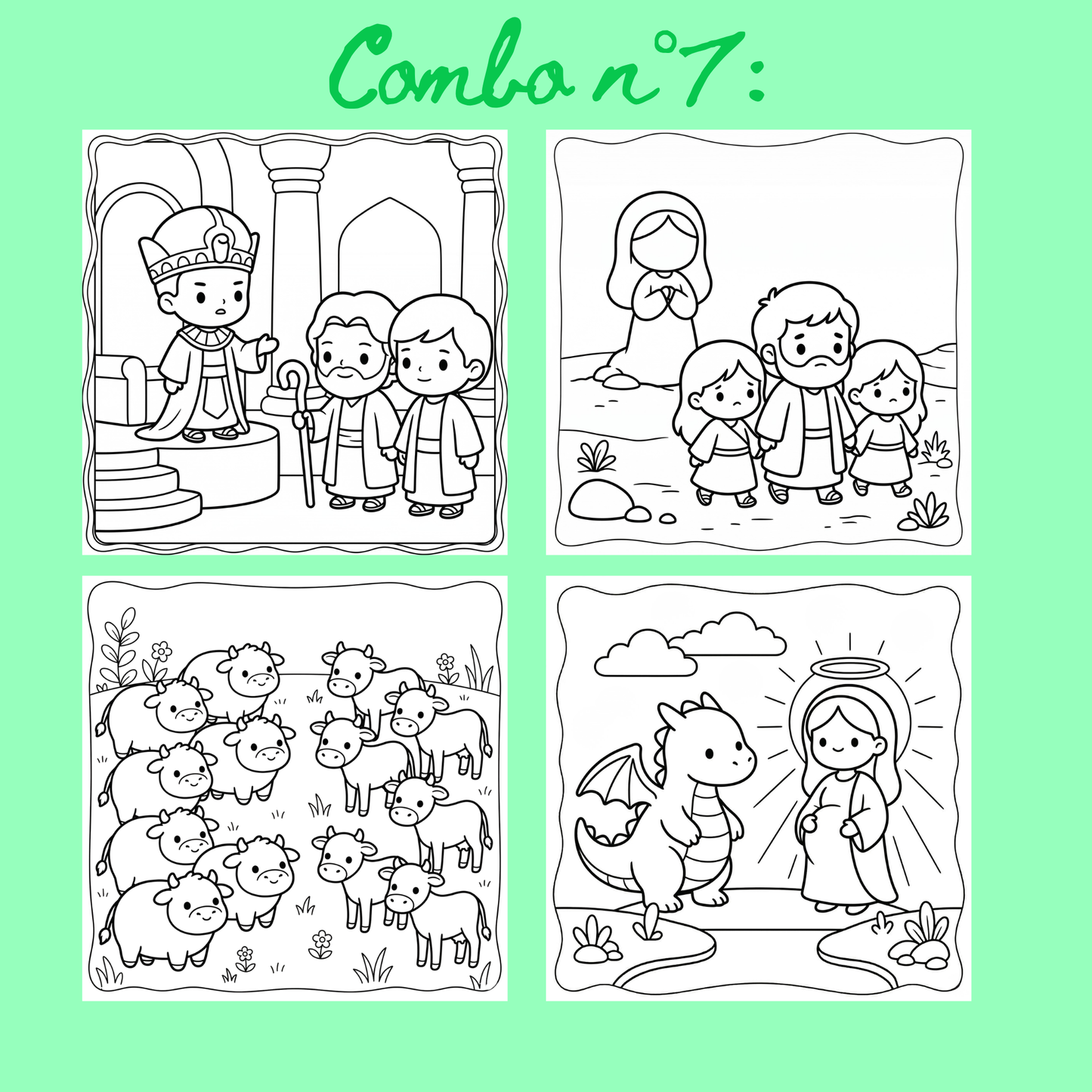 Combo n°29 - 10 pages de coloriage chrétien PDF