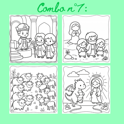 Combo n°29 - 10 pages de coloriage chrétien PDF