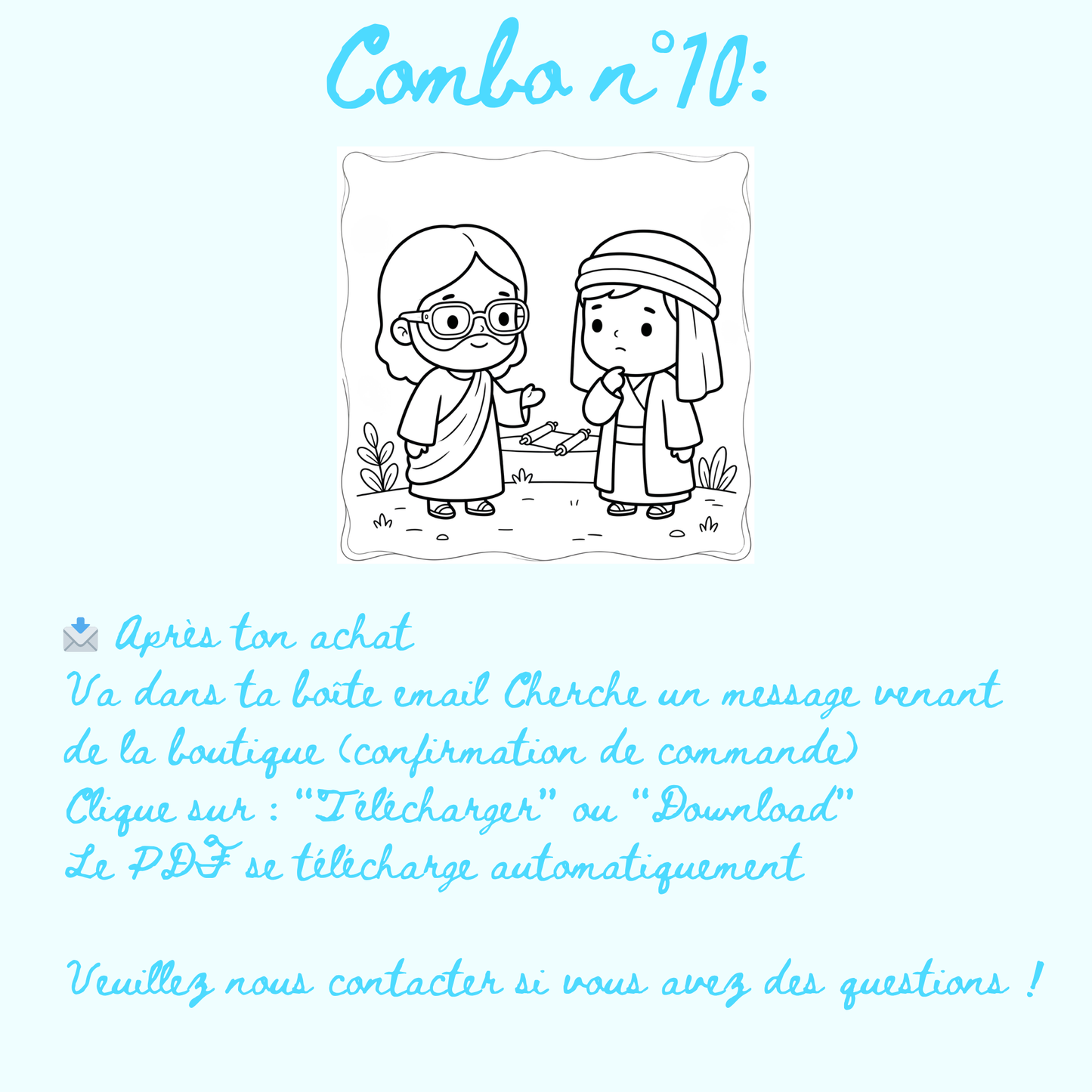 Combo n°32- 10 pages de coloriage chrétien PDF