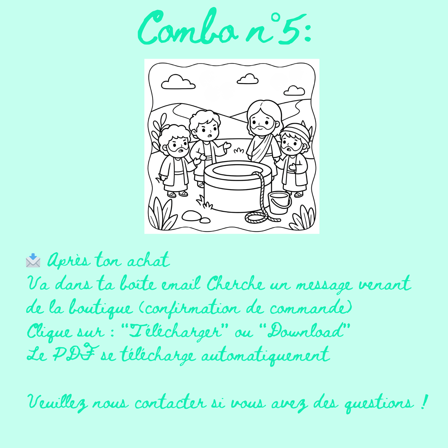 Combo n°27 - 10 pages de coloriage chrétien PDF