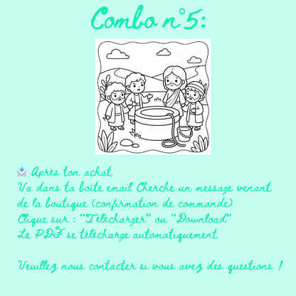 Combo n°27 - 10 pages de coloriage chrétien PDF