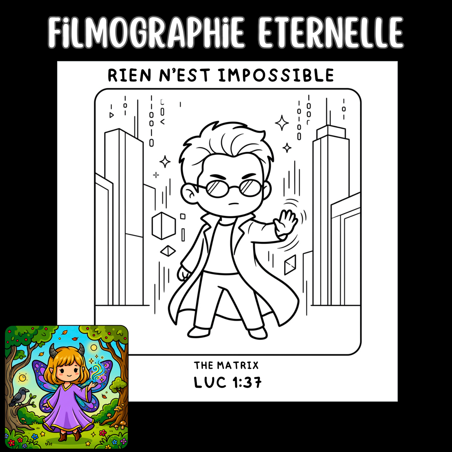 Filmographie Éternelle : 50 pages de coloriage chrétien PDF